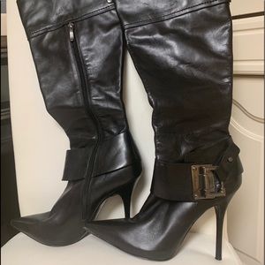 Marciano knee high leather boots.